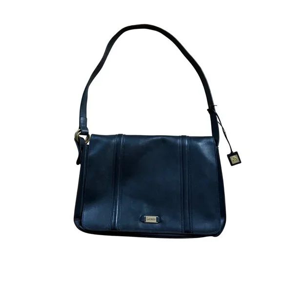 Lauren Ralph Lauren Black Leather Shoulder Bag Vintage